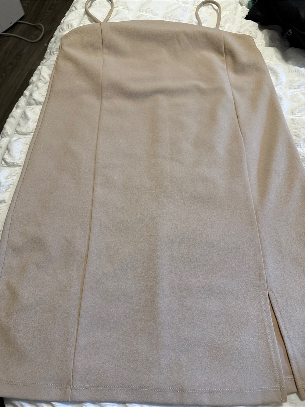 H&M Beige Pencil Slip Skirt with Spaghetti Straps